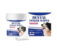Genérico Toallitas de Limpieza para Perros y Gatos - 50 Dedales para el Cuidado | Eliminador de Sarro para Perros | Almohadillas Desechables para una Limpieza Suave, Reduce la Placa y el Mal