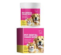 Genérico Toallitas Dentales para Perros,50 Almohadillas Limpiadoras De Dientes para Dedos | Eliminador De Mal Aliento Canino - para Razas Pequeñas Medianas Grandes Cachorro Gatito