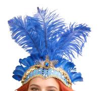 Genérico Tocado de carnaval para mujer | Tocado de accesorios para el cabello Showgirl | Traje de escenario hecho a mano para bodas, fiestas, carnavales, festivales, bailes de máscaras y cócteles.