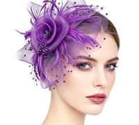 Generico Tocado de mujer con velo floral | Sombreros y tocados para fiestas de té para ceremonias, eventos formales, despedidas de soltera, funerales y bodas