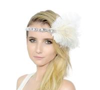 Genérico Tocados para mujer con plumas elegantes perfectos para danza té de tarde y bodas Diseño sofisticado y ligero que realza tu estilo en cualquier evento especial (White, One Size)