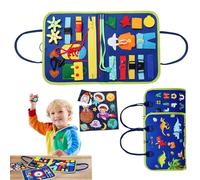 Genérico Toddler Activity Book, Buttons Shapes Inspired Lightweight Design Color Recognition Creative Play, Life Skills Development Toy Road Trip Games for Birthday, Holiday