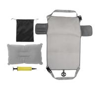 Genérico Toddler Airplane Bed, Travel Seat Extender, Inflatable Sleeping, Comfort Support Cushion, Compact Gray Foldable, Excellent for Long Flights, Airport Transit, Family Vacations