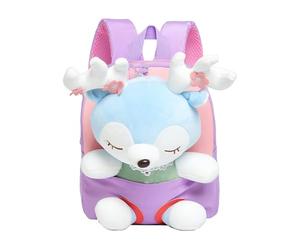 Genérico Toddler Backpack - 10.24x8.66x3.94in Girls Stuffed Animal Backpack, Small Animal Schoolbag, Reindeer Snack Toys Travel Bag | Preschool Shoulder Bag Gift For Kid School Going Home Use Playing