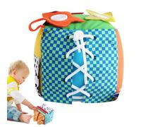 Genérico Toddler Sensory Toys, 13x13cm Wonderful Stuffed Educational Box, Basic Life Skills Sensory Toys Educational and Intellectual Preschool Supplies, Fine Motor Activities For Travel Home