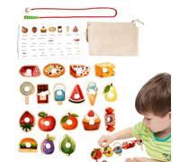 Genérico Toddler Threading Toys, Educational Beading Game, Colorful Stringing Activity, Fine Motor Skill Builder, Hand-Eye Coordination, Perfect for Preschool, Kids Ages 3+, 9.65x7.09x1.57 Inches