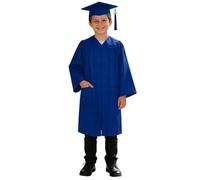 Genérico Toga de graduación de Punto con Gorro. Toga de graduación Brillante, Adecuada para niños y niñas de 2 a 9 años. (Blue, 10-11 Years)