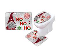 Generico Toilet Seat Cover, Bathroom Rug Set, Portable Compact Reusable Soft Anti Slip Holiday Mat with Cartoon Design, Decorative Prop for Home, Dorm, Apartment, Rv, Hotel and Rental House