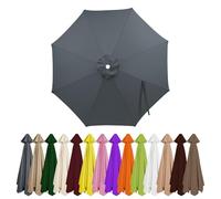 Genérico Toldo de Recambio de Sombrilla 6/8 Varillas Impermeable Cubierta de Repuesto para Sombrilla Para Piscina Jardín Terrazas patio, mesa de patio 2/2.3/2.5/2.7/3/3.5/4m(Gris,2.3m/6 ribs)
