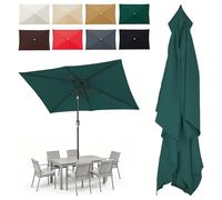 Genérico Toldo De Recambio De Sombrilla, Resistente Al Agua, 6 Varillas Paño De Repuesto Rectangular para Paraguas, Cubierta Repuesto para Sombrilla Antiultravioleta, Exteriores(Green,1.9x1.25m)