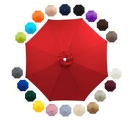 Genérico Toldo de Recambio de Sombrilla Tela de Recambio para Patio paño de repuesto universal para paraguas para jardín patio playa mesa de mercado(Red,2.7m/9ft)