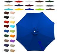 Genérico Toldo de Repuesto para Sombrilla, Cubierta de Sombrilla Protección UV, 6/8 Varillas Tela de Repuesto Grueso para Jardín Patio Piscina Terrazas 2.0/2.3/3.0/3.5/4.0m(Royal Blue,2.30m/6 Ribs)