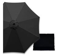 Genérico Toldo de Repuesto para Sombrilla de Patio 2.0m 3.0m 4.0 m 6/8 Varillas, Cubierta de Recambio de Tela para Paraguas de Jardín Mercado Playa, Ligero(Negro,8 Varillas 270cm)