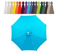 Genérico Toldo de Repuesto para Sombrilla de Patio, Cubierta de Repuesto Protección UV, Tela de Paraguas 6/8 Varillas para Exterior Jardín Trasero 2/2.3/2.5/2.7/3.0/3.5/4.0m(Lake Blue,2.15m/6 Ribs)