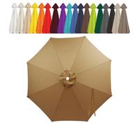 Genérico Toldo de Repuesto para Sombrilla de Patio, Cubierta de Repuesto Protección UV, Tela de Paraguas 6/8 Varillas para Exterior Jardín Trasero 2/2.3/2.5/2.7/3.0/3.5/4.0m(Caqui,3.3m/8 Ribs)