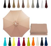 Genérico Toldo De Repuesto Para Sombrilla De Patio De 200cm 250cm 270cm 300cm Con 6 Varillas 8 Varillas Cubierta De Repuesto Para Sombrilla Para Jardín, Patio, Piscina, Terrazas(champán,3.0m (6Ribs))