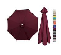 Genérico Toldo De Repuesto Para Sombrilla De Patio De 2m/2.5m/2.7m/3.5m/4.0m Con 6/8 Varillas, Protección UV Tela De Poliéster(Wine Red,(6Rib) 2.15m/7ft)