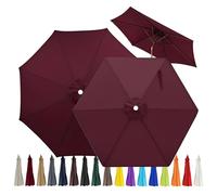 Genérico Toldo De Repuesto Para Sombrilla De Terraza Exterior 6/8 Varillas, 2/2.3/2.5/2.7/3/4.0m Cubierta De Recambio Para Parasol De Jardin(Wine Red,(8Rib) 3.50m/11.5ft)