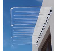 Genérico Toldo Exterior Transparente de policarbonato de 35x120 cm - Cubierta de Entrada Exterior Resistente a la Intemperie, protección Duradera contra la Lluvia, Techo Moderno y Elegante para Mejor