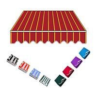 genérico Toldo Impermeable de 12 x 10 pies, Tela de Repuesto retráctil, de Rayas Rojas para Jardines, terrazas, Tiendas y garajes (5 x 1,5 m)
