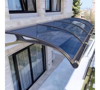 Genérico Toldo para Puerta Exterior con Soportes de Aluminio, Cubierta de policarbonato para Lluvia, Nieve y Sol, fácil instalación, protección para la Entrada de la casa. (C 60x330cm/24x130in)