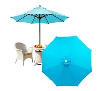Genérico Toldo Redondo De Repuesto para Sombrilla De Patio, 6/8 Varillas Cubierta De Recambio para Paraguas, Impermeable, Antiultravioleta, para Jardín, Playa, Piscina, Mercado(Lake Blue,3M/6Ribs)