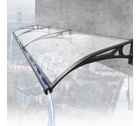Genérico Toldo Transparente para Exteriores - Toldo Curvo para Puerta Exterior - Techo de policarbonato Resistente a la Intemperie, Robusto Marco Negro, Capacidad de 150 kg, 80x90 cm - Refugio durade