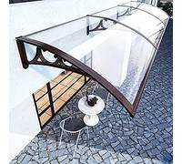 Genérico Toldo Transparente para Exteriores - Toldo de Puerta de policarbonato Transparente Toldo Curvo Impermeable para Patio y Porche, Refugio Exterior a Prueba de Lluvia (60x340c