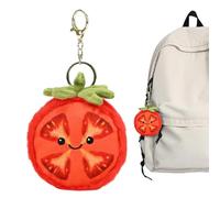 Genérico Tomaten Schlüsselanhänger | Plüsch Taschen Charm | Niedliches Cartoon Anhänger für Geldbörse Rucksack Handtasche | Geschenk für Kinder Erwachsene Schüler Lehrer Food-Liebhaber