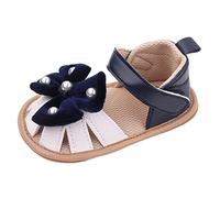 Genérico Tong Hombres Niños Niños Toddler Niñas Sandalias Fondo Plano Ligero Transpirable Gancho Hebilla Arco Perla Organizador Almacenamiento, Azul oscuro., 19 EU