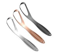 Genérico Tongue Scraper - Breath Care Cleaning Tool | Stainless Steel Fan Shape Tongue Scraper Cleaner | Non-Slip Ergonomic Handle Portable For Daily Adult Use In Bathroom Travel 14.5x3.5cm