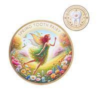 Genérico Tooth Fairy Coin, Metal Souvenir Token, Iron Kids Lost Tooth Gift, Collectible Keepsake, Growth Memory Charm, for Boys Girls Childhood Milestones, 4x0.3cm