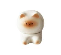 Generico Tooth Pick Holder - Ceramic 500g 9.5x8.5x8.5cm | Cartoon Cat Tooth Pick Dispenser Ceramic Storage Container Box Cat Figurines | Automatic Decorative Qtip Case Organizer Porous Cotton Swabs