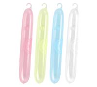 Genérico Toothbrush Travel Case, Set of 4 Toothbrush Covers, 9.06x1.38x1.18 Inches, Protective Hygiene Organizer, Bathroom Storage, Ideal for Outdoor, Outing, Vacation, Business Trips