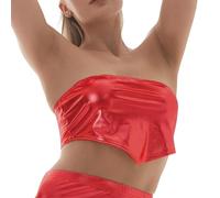 Genérico Top Bandeau Sin Tirantes Mujer,Impresionante top irregular sin tirantes para mujer con un diseño sexy láminas doradas una noche deslumbrante Perfecto salir a bailar o lucirse en espectáculo