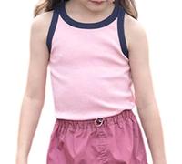 Genérico Top Chica Casual Verano sin Mangas Color Bloque Elástico Espalda Descubierta para Bebé Adolescente Cómodo Transpirable Traje Desnudo Casual, rosa, 5-6 Años