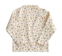 Genérico Top Chica Manga Larga Bebé Blusa Otoño Invierno Casual Cuello Alto Rayas Floral Impreso Básico para Bebé Niña Top Manga Larga, amarillo, 3-4 Años