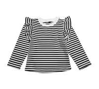 Genérico Top Chica Manga Larga Rayas Estilo Coreano Ligero Casual para Todos los Días Mixto o Chica Top Manga Larga, Le Noir, 5-6 Años