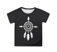 Genérico Top Chica Verano con Estampado Cuello Redondo Cómodo Elástico Camiseta para Actividades Exteriores Casual para Niños Top Día Naranja Verdad Reconciliación, Le Noir, 6-7 Años