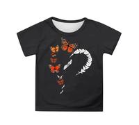Genérico Top Chica Verano para Actividades Exteriores Cómodo Cuello Redondo Camiseta con Estampado Elástico Y Transpirable para Niños Día Superior Naranja Verdad Reconciliación, Le Noir, 6-7 Años