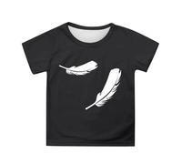 Genérico Top Chica Verano para Actividades Exteriores Cómodo Cuello Redondo Camiseta con Estampado Lindo Elástico Y Transpirable para Niños Día Superior Naranja Verdad Reconciliación, Le Noir, 6-7