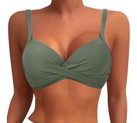 Genérico Top de Bikini con Aros para Mujer, Push up, Sujetador Acolchado, Trajes de baño 2025 (Army Green, S)