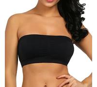 Genérico Top De Tubo Sin Tirantes Mujer,Sujetador sin tirantes de talla grande para mujer doble,tubo Bandeau,parte superior acolchada extraíble,elástico