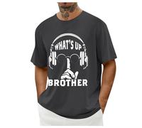 Genérico Top Hombre Juego Gente Impreso Gran Tamaño Manga Corta Top Casual Textual, Le Noir, XL