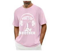 Genérico Top Hombre Juego Gente Impreso Gran Tamaño Manga Corta Top Casual Textual, rosa, XXL