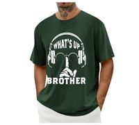 Genérico Top Hombre Juego Gente Impreso Gran Tamaño Manga Corta Top Casual Textual, verde, S