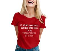 Genérico Top Manga Larga Mujer Camisetas Sarcásticas para Mujeres con Dichos Divertidos Camisetas Gráficos Fantasía para Mujeres, rojo, S