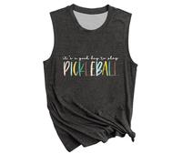 Genérico Top Running Mujer Camiseta Deportiva Gráfica de Peckleball para Mujer con Diseño Atractivo y Tejido Cómodo para Actividades Atléticas (Dark Gray, XL)