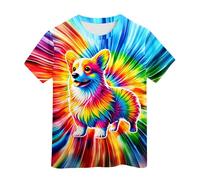 Genérico Tops De Niño - Camiseta de neón teñida para niños y niñas Camiseta teñida Camiseta Hippies Camiseta para niños Mayores Talla 6 a 16 años (Multicolour 10-11 Years)