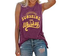 Genérico Tops para Mujer - Tank Casual Summer Graphic Tank Tops para Mujer Sin Mangas Graphic Tank Tops Camisetas (Purple S)